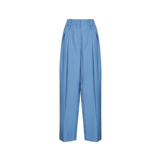 Stella McCartney Pantalon Casual en Lin Bleu pour Femme