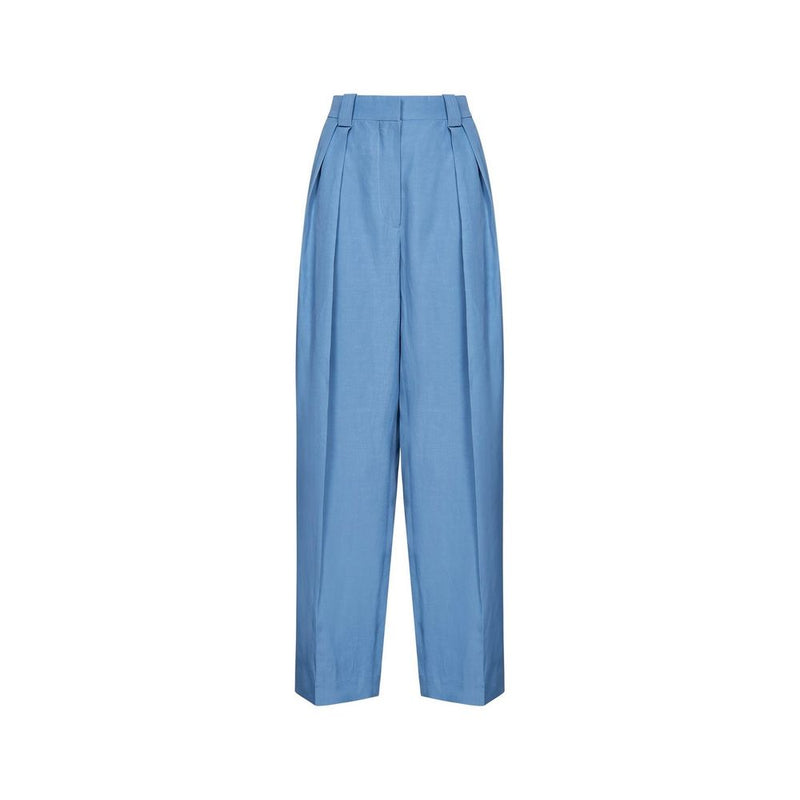 Stella McCartney Blue Linen Casual Pants for Women