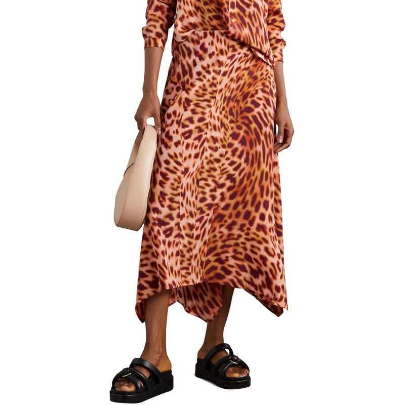Stella McCartney Orange Silk Midi Skirt - Elegant Women's Fashion