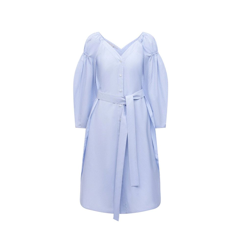 Stella McCartney Robe Casual en Coton Bleu