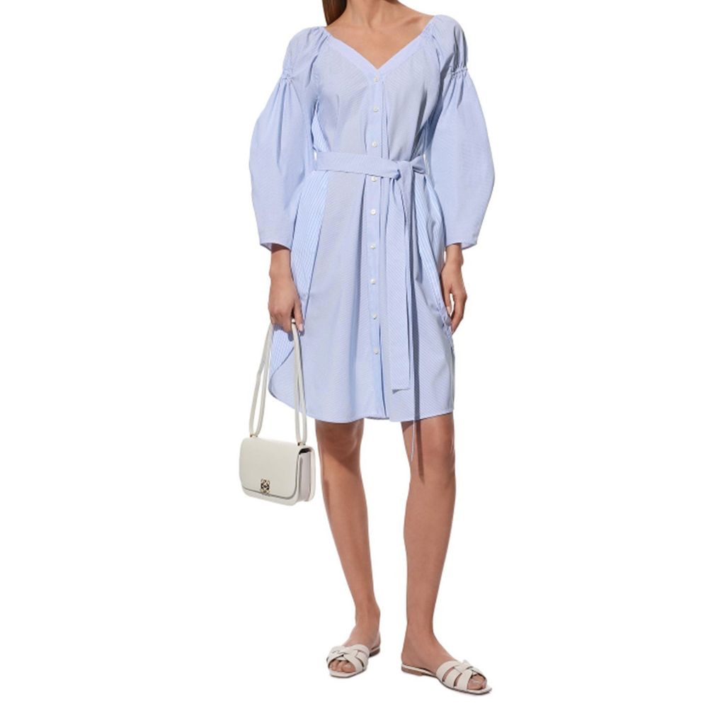 Stella McCartney Robe Casual en Coton Bleu