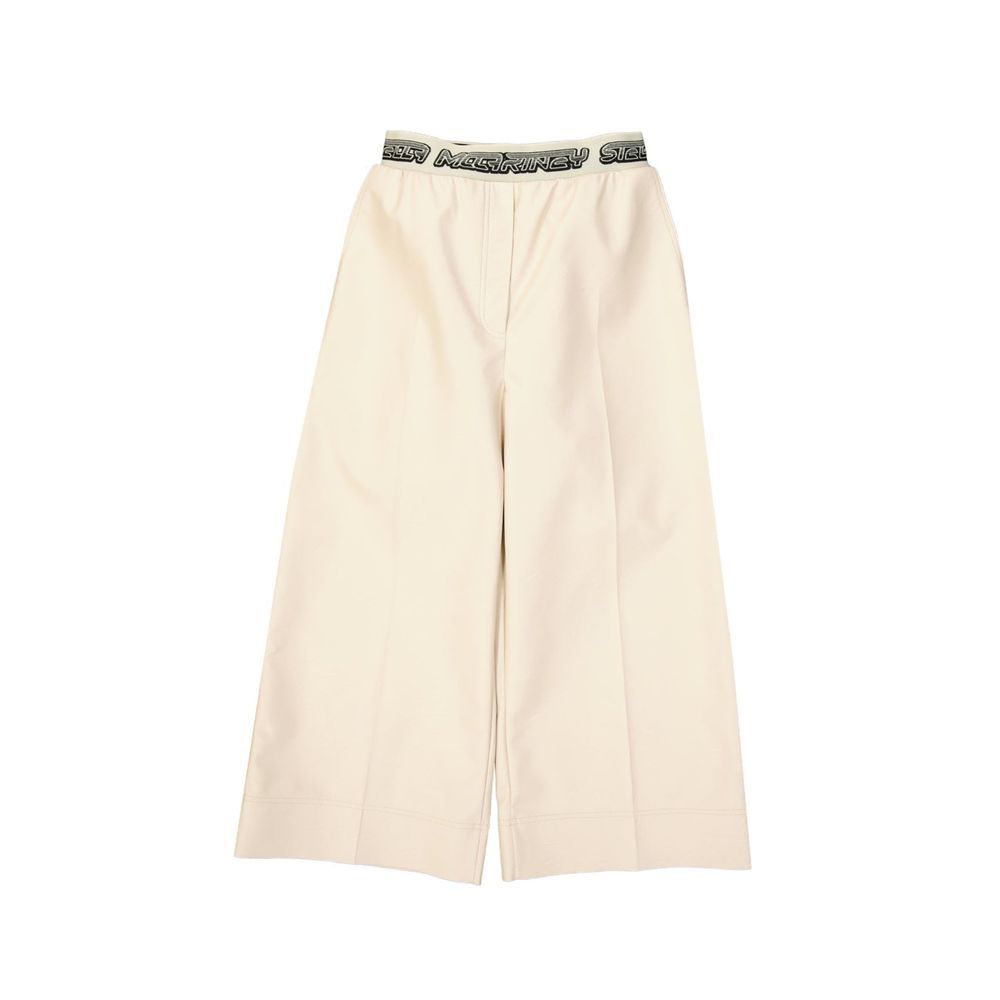 Stella McCartney Pantalon Cropped Beige en Viscose