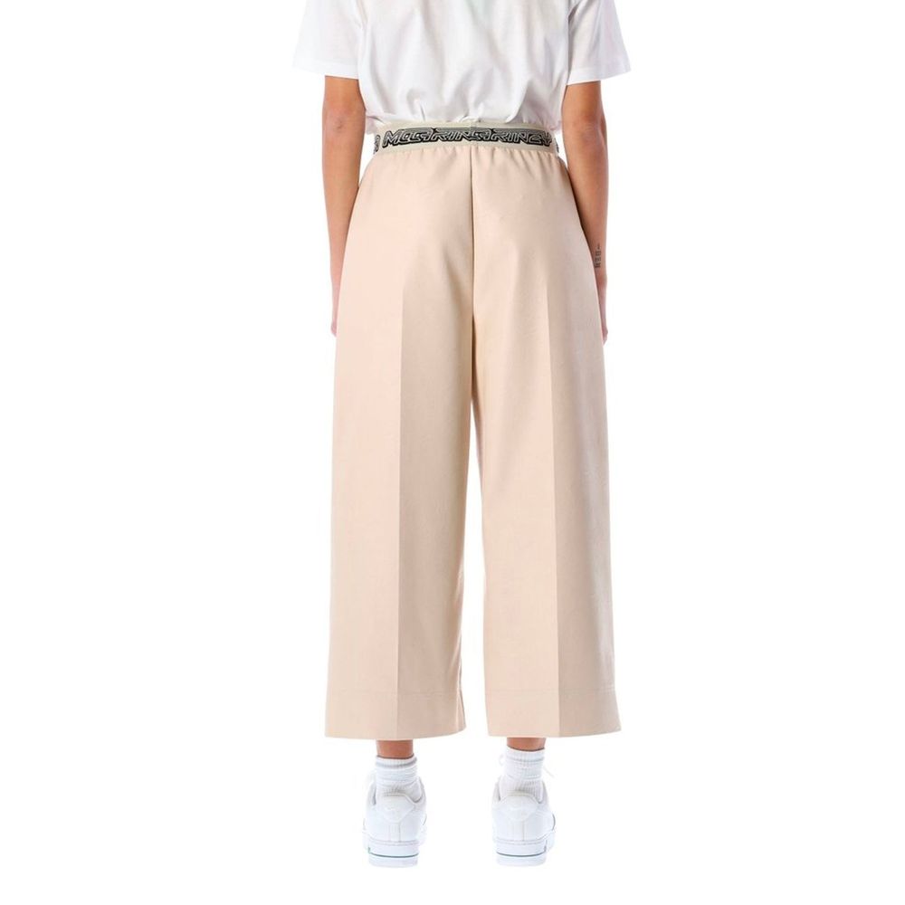 Stella McCartney Pantalon Cropped Beige en Viscose