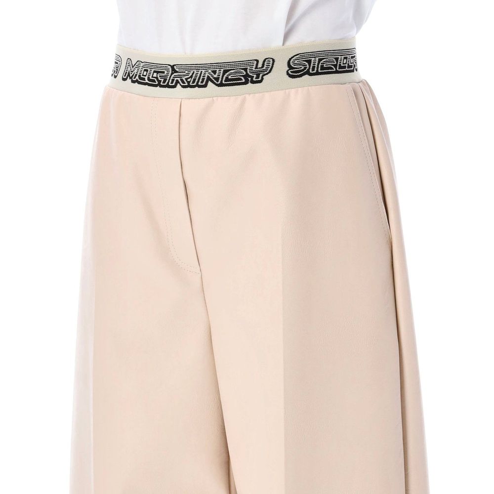 Stella McCartney Pantalon Cropped Beige en Viscose