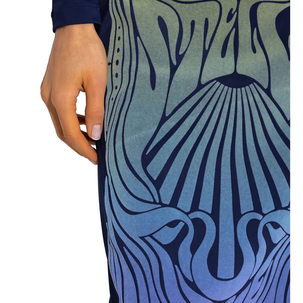 Stella McCartney Jupe Midi Bleue en Polyamide