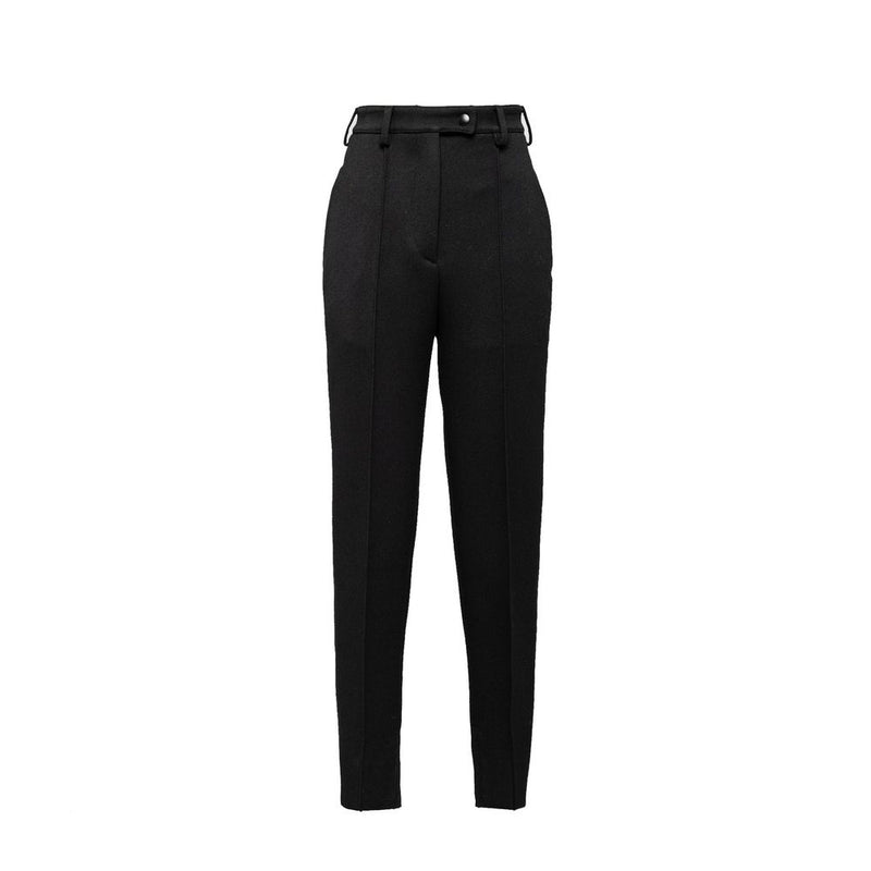 Prada Black Virgin Wool Casual Pants for Women