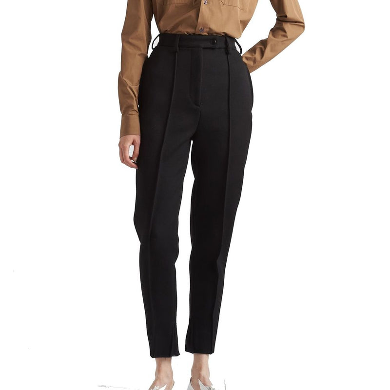 Prada Black Virgin Wool Casual Pants for Women