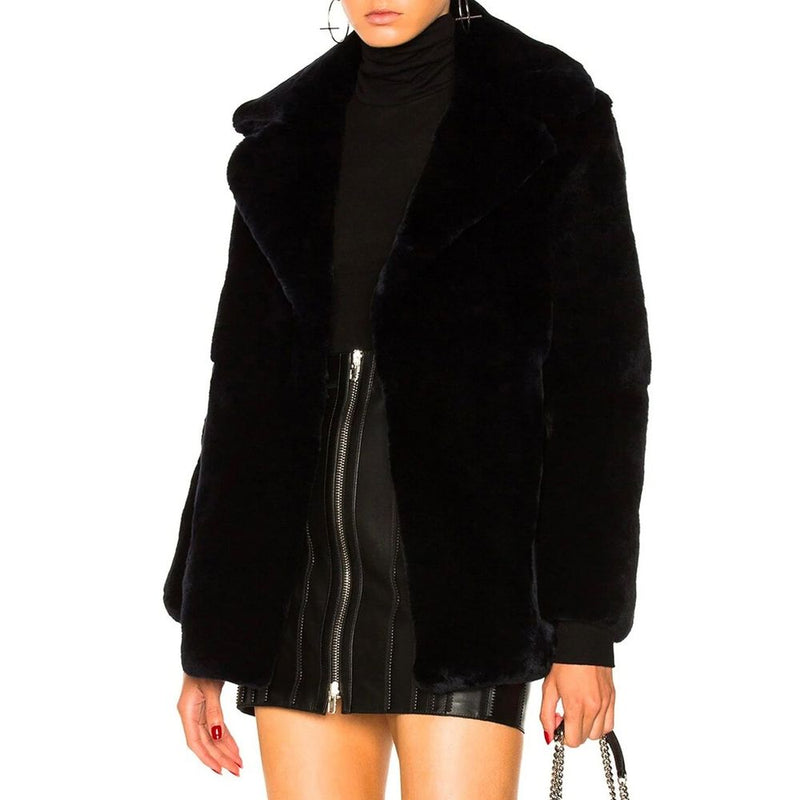 Alberta Ferretti Blue Rabbit Fur Coat - Luxurious Winter Elegance