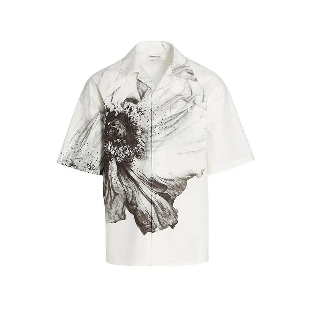 Alexander McQueen Wit Katoenen Overhemd met Korte Mouwen