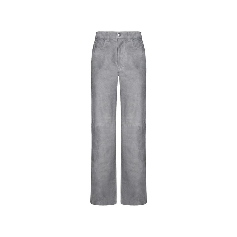 Amiri Gray Leather Pants for Men