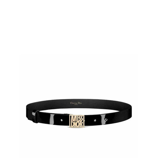Ceinture Dior en cuir noir, modèle classique