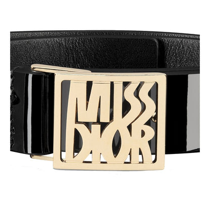 Ceinture Dior en cuir noir, modèle classique
