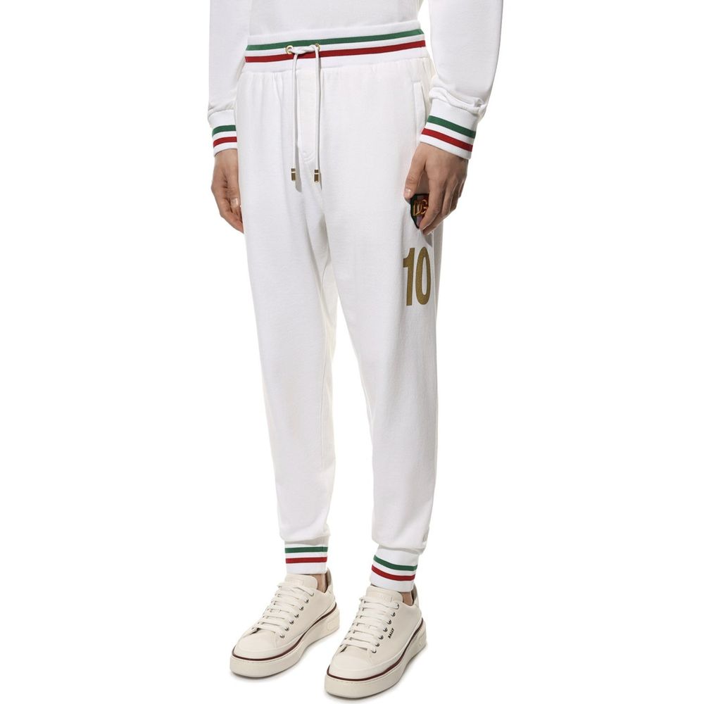 Pantalon de jogging en coton blanc Dolce &amp; Gabbana (pantalon de sport)