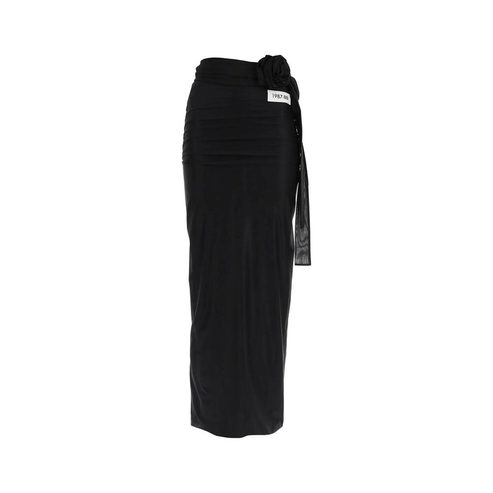 Dolce & Gabbana Jupe Longue Noire en Élastane