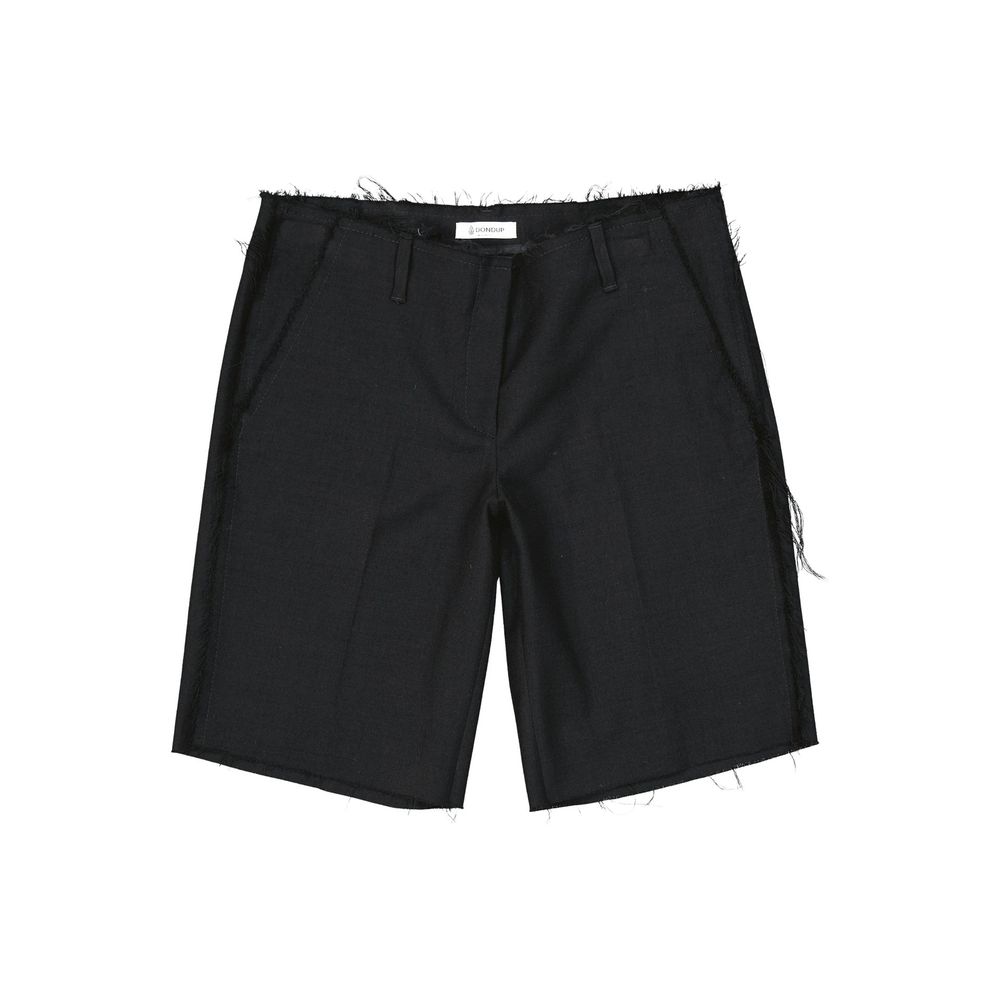 Dondup Bermuda Shorts en Laine Vierge Noire pour Femmes