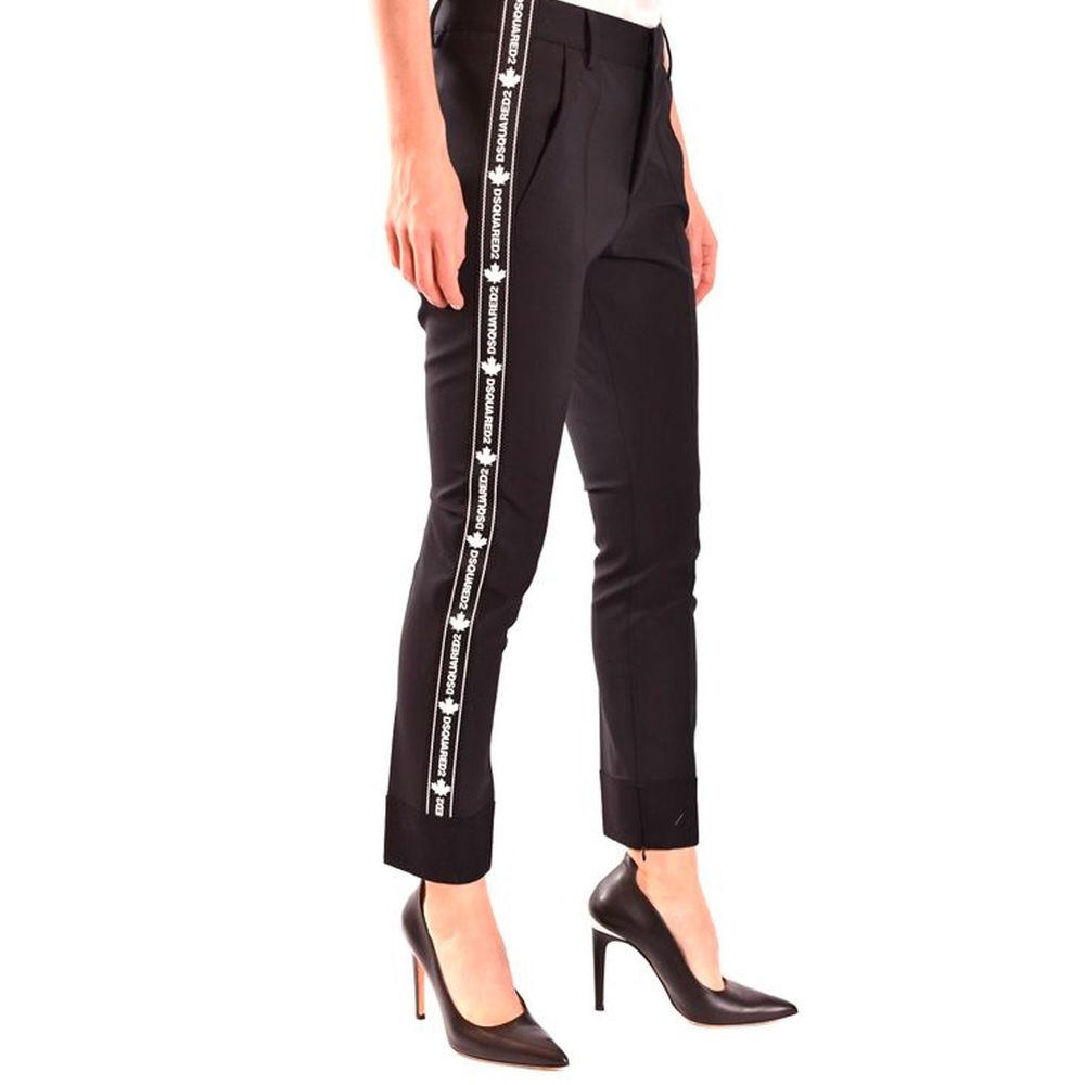 Pantalon de Costume en Laine Noir Dsquared² pour Femme