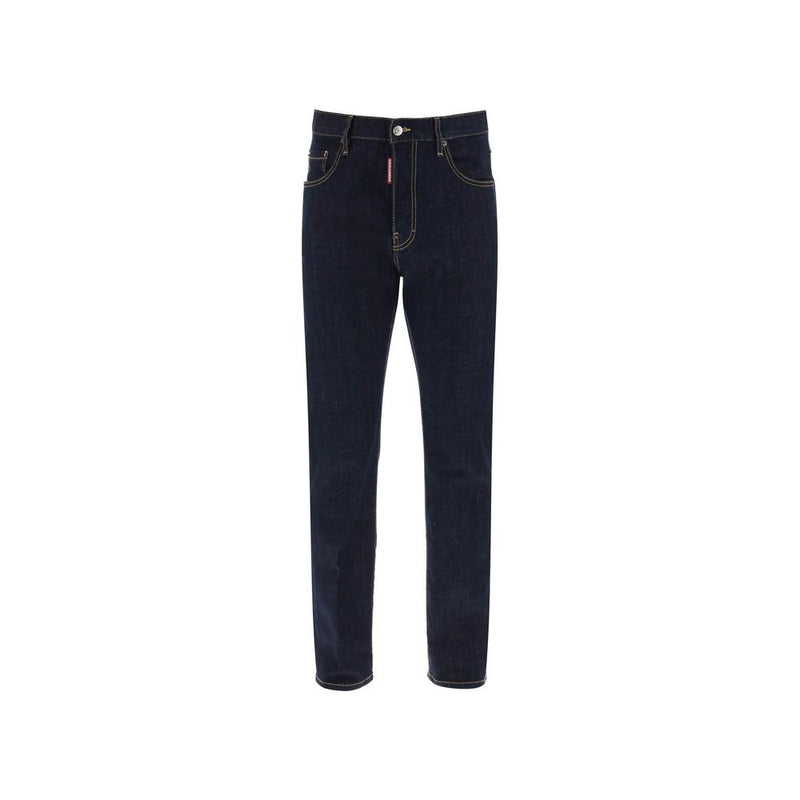 Dsquared² Blauwe katoenen jeans met rechte pijpen