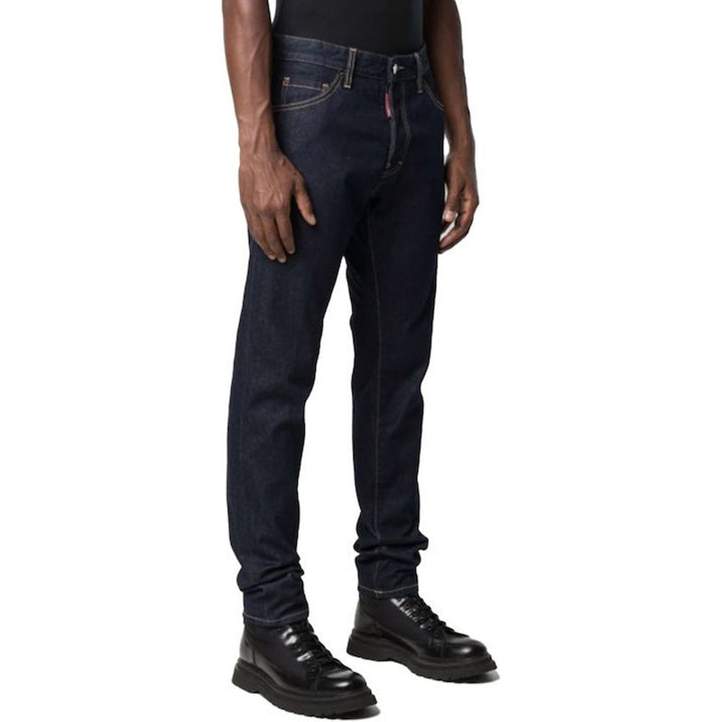 Dsquared² Blauwe katoenen jeans met rechte pijpen