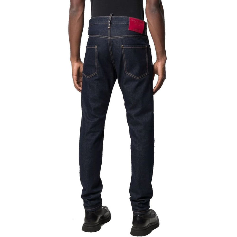 Dsquared² Blauwe katoenen jeans met rechte pijpen