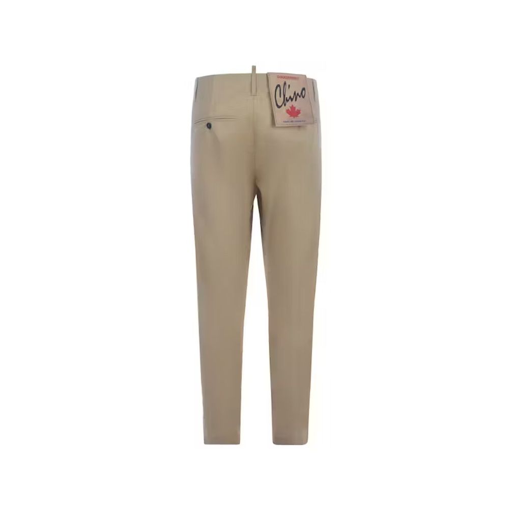 Pantalon chino beige en coton Dsquared²