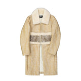 Dsquared² Beige Polyamide Coat with Mink Fur Collar