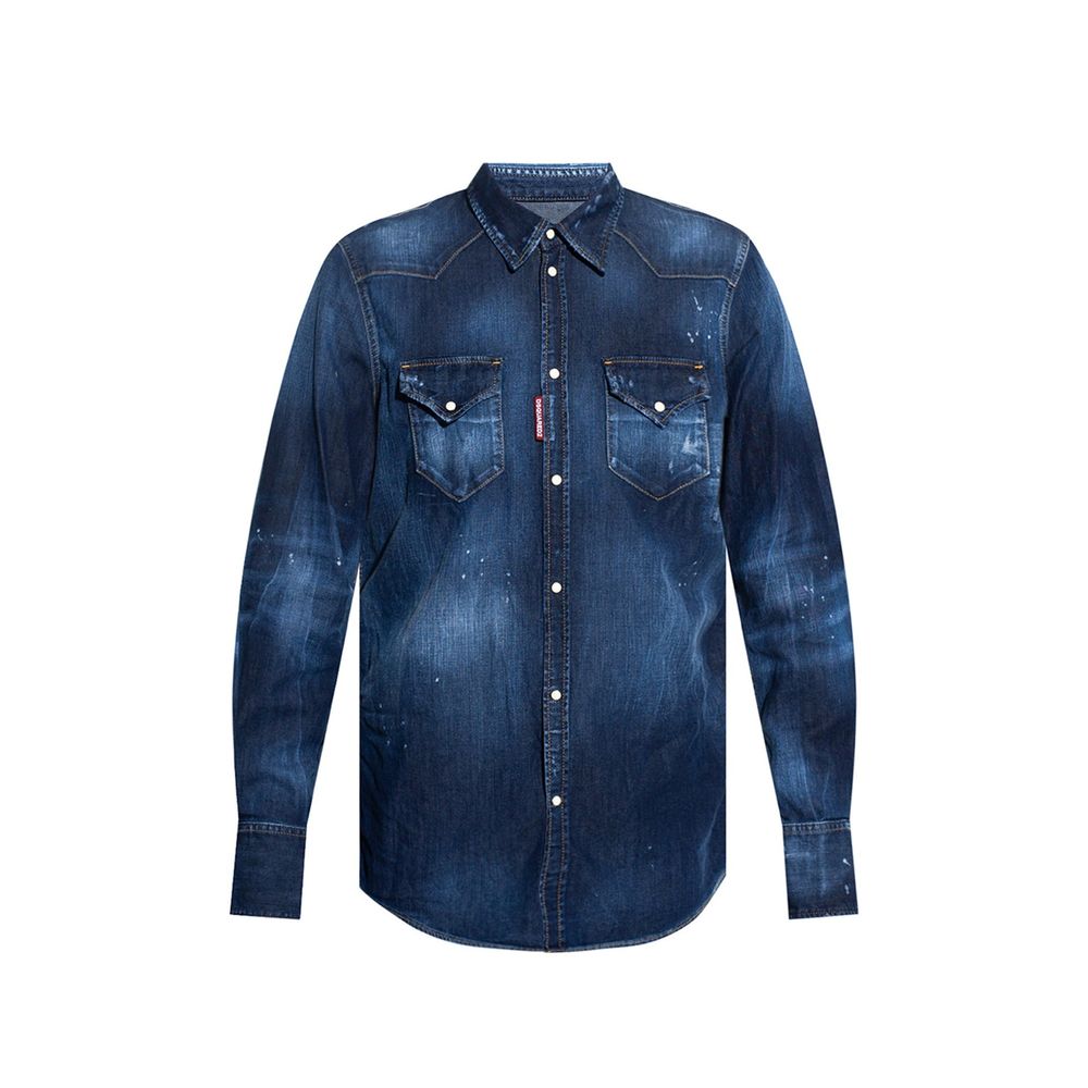 Chemise en Denim Bleue Dsquared² pour Homme