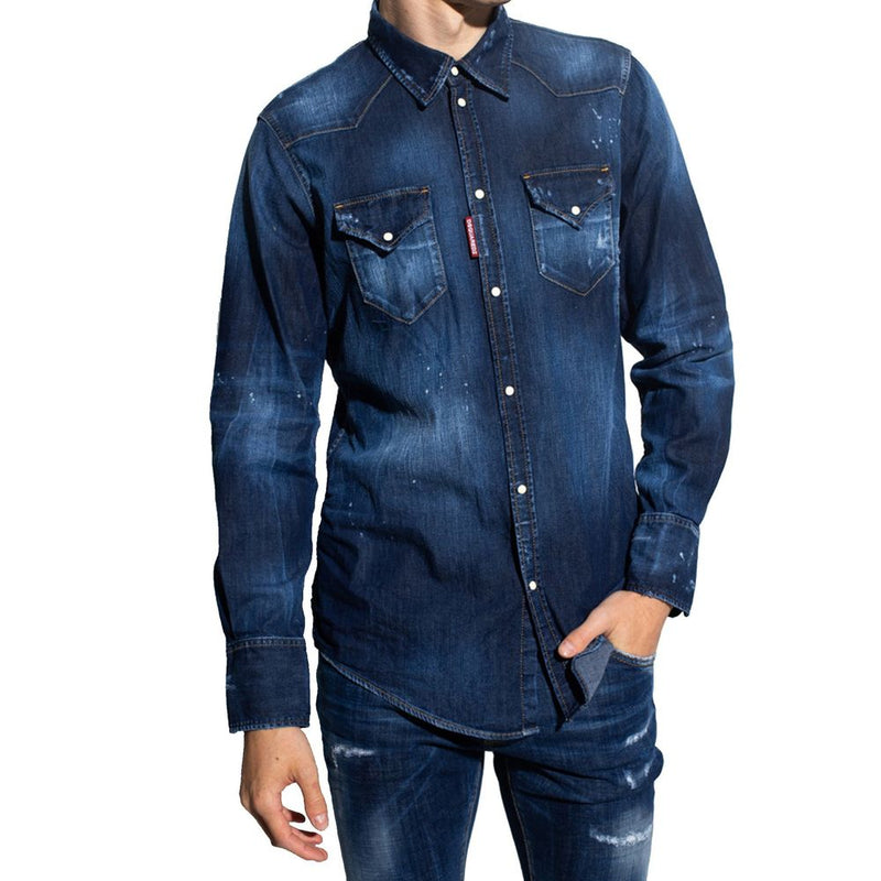 Dsquared² Blue Denim Shirt for Men
