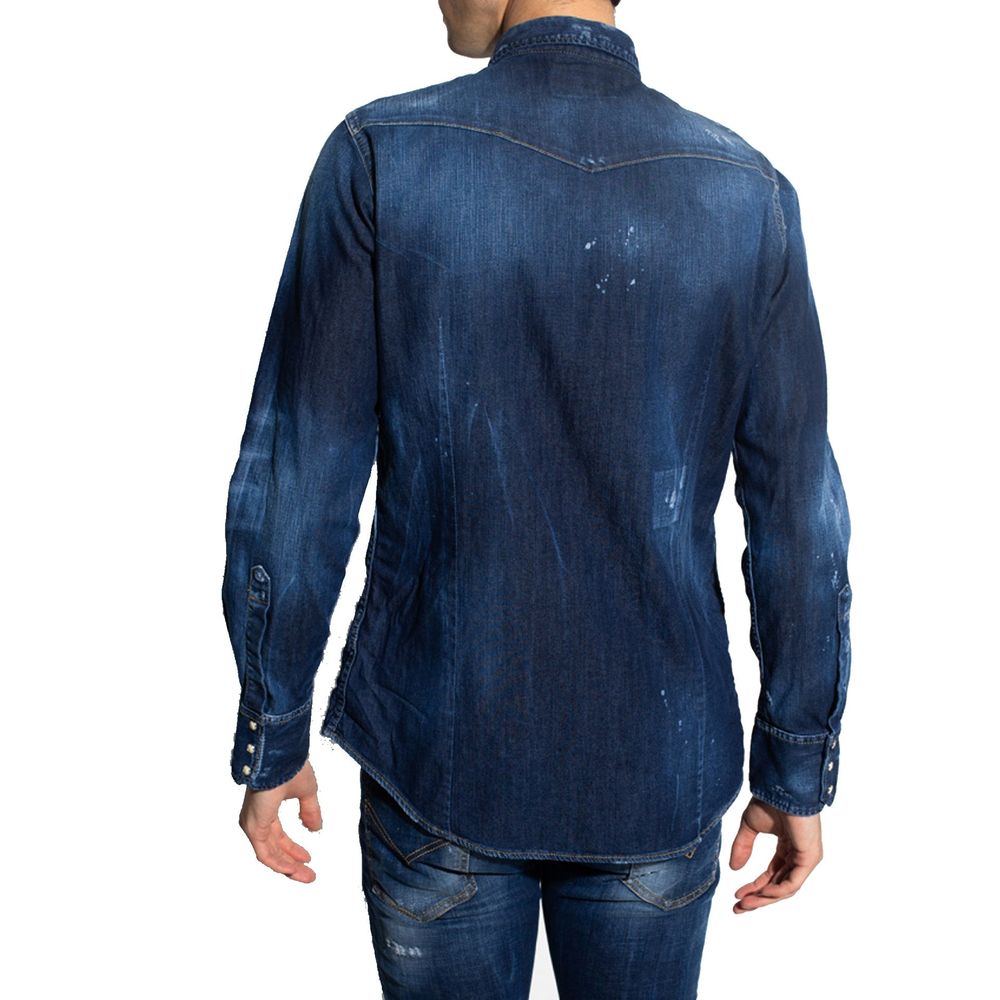 Chemise en Denim Bleue Dsquared² pour Homme