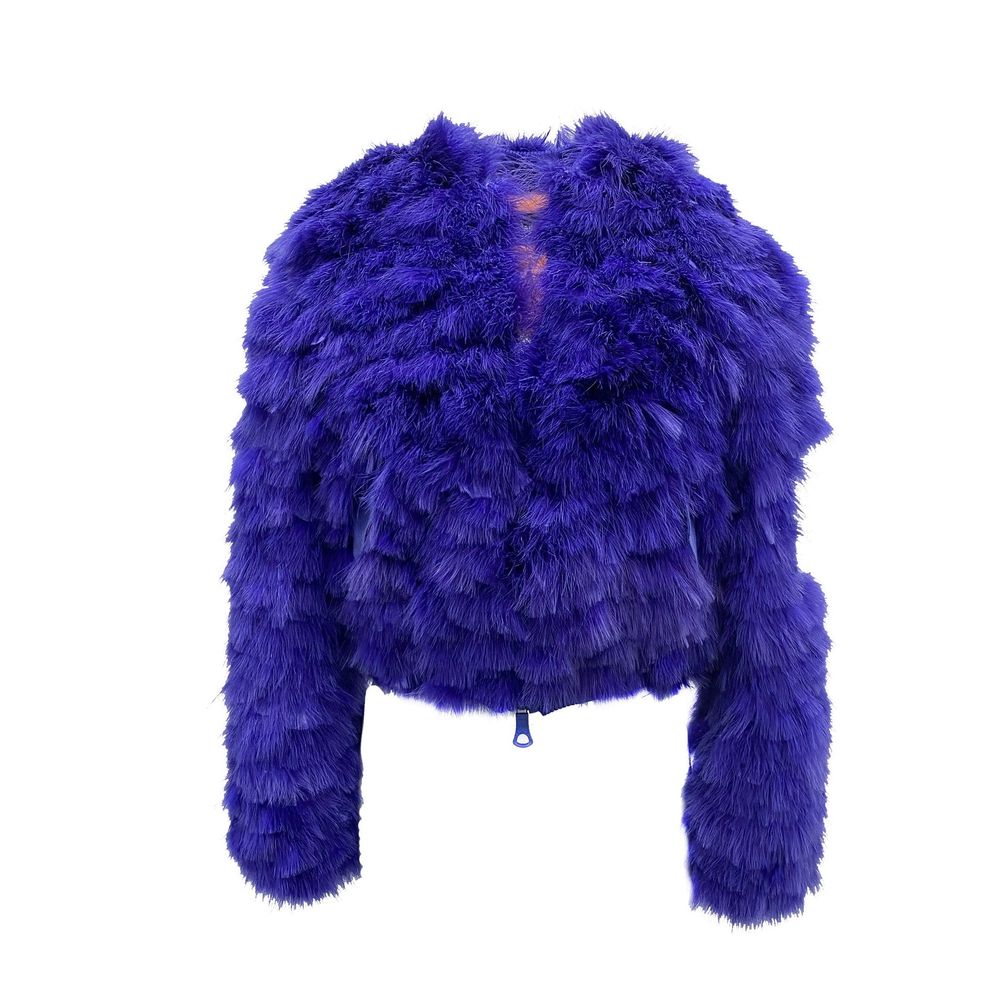 Dsquared² Blue Feather Bomber Jacket - Chic & Warm Outerwear