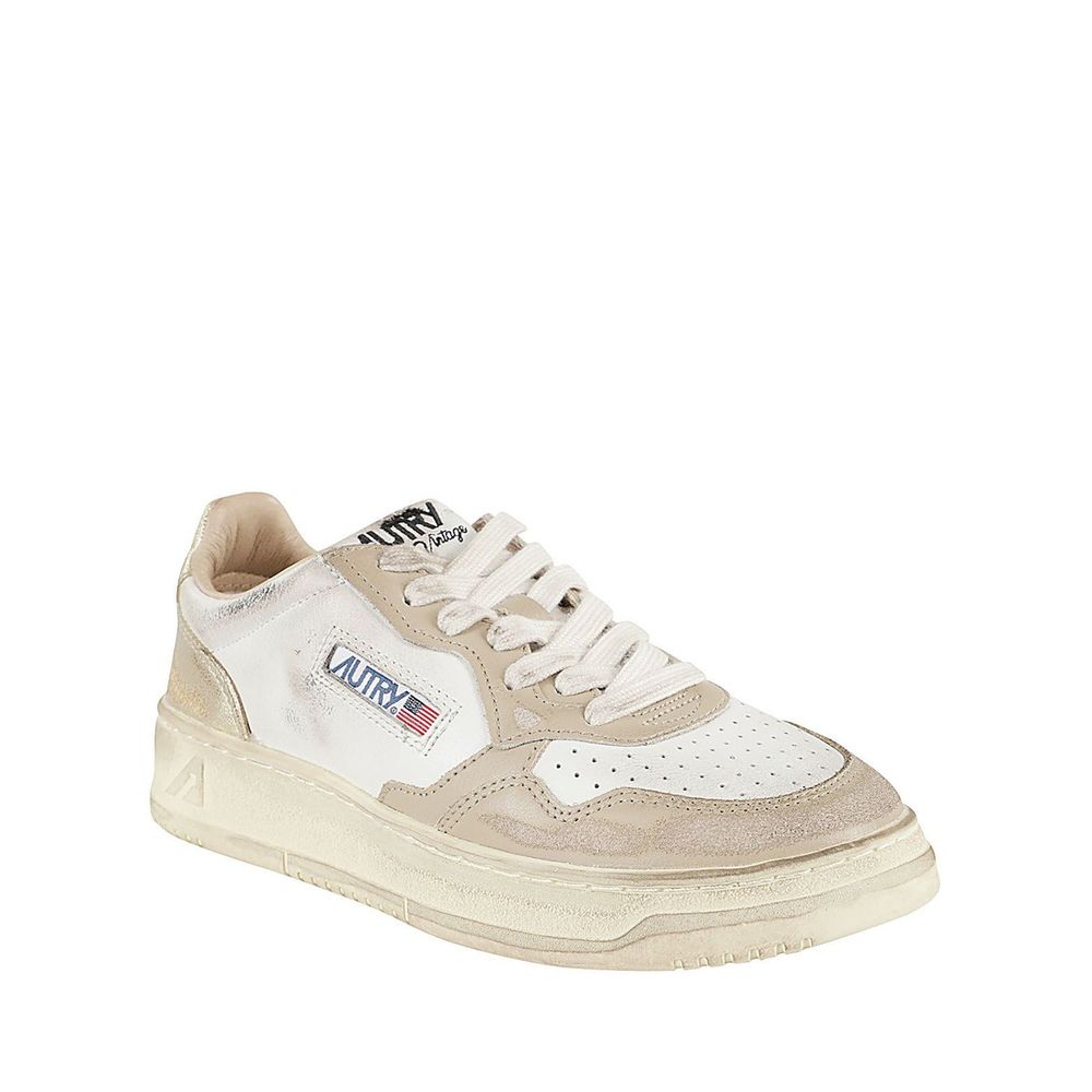 Baskets basses en cuir beige Autry