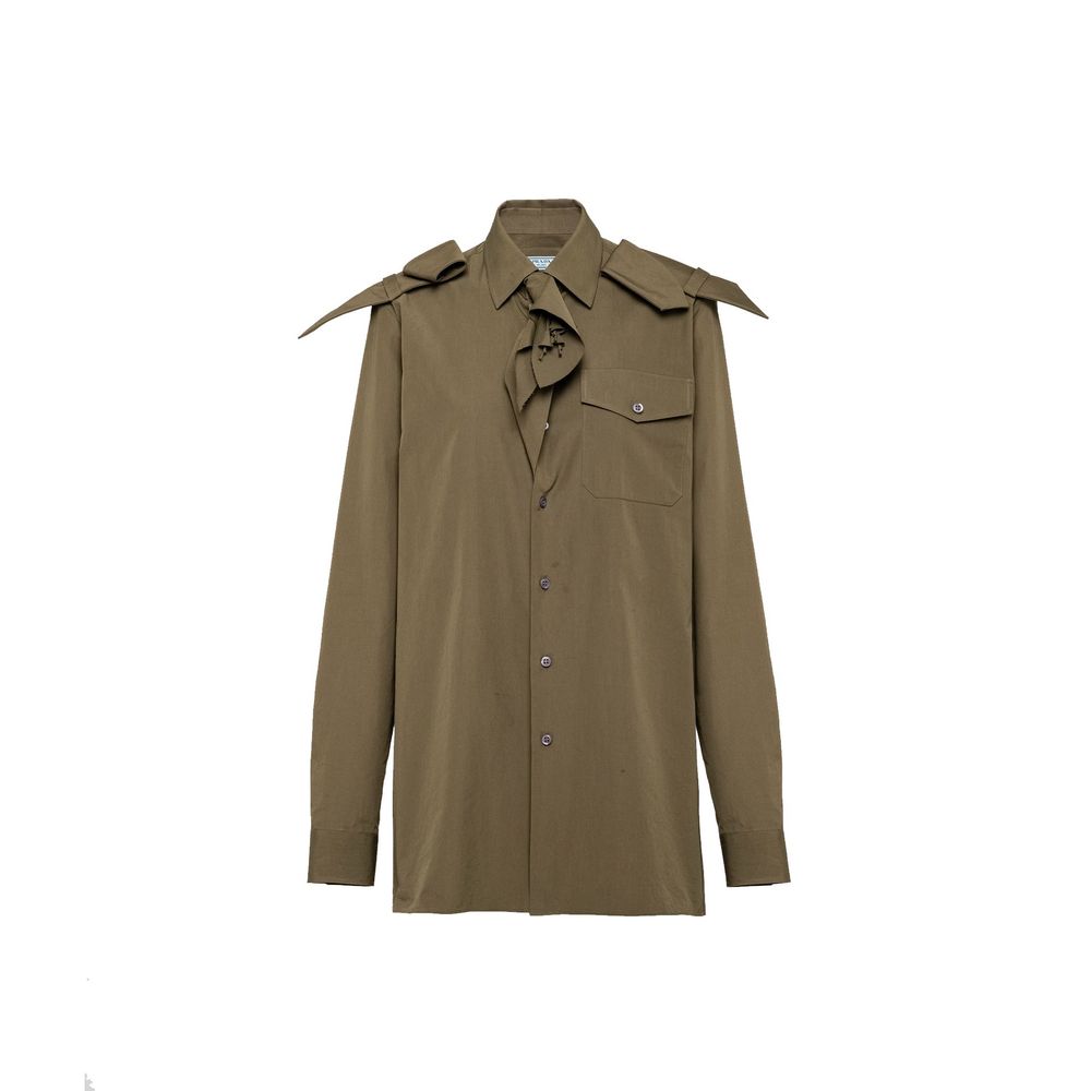 Chemise Bicolore en Coton Prada pour Femmes
