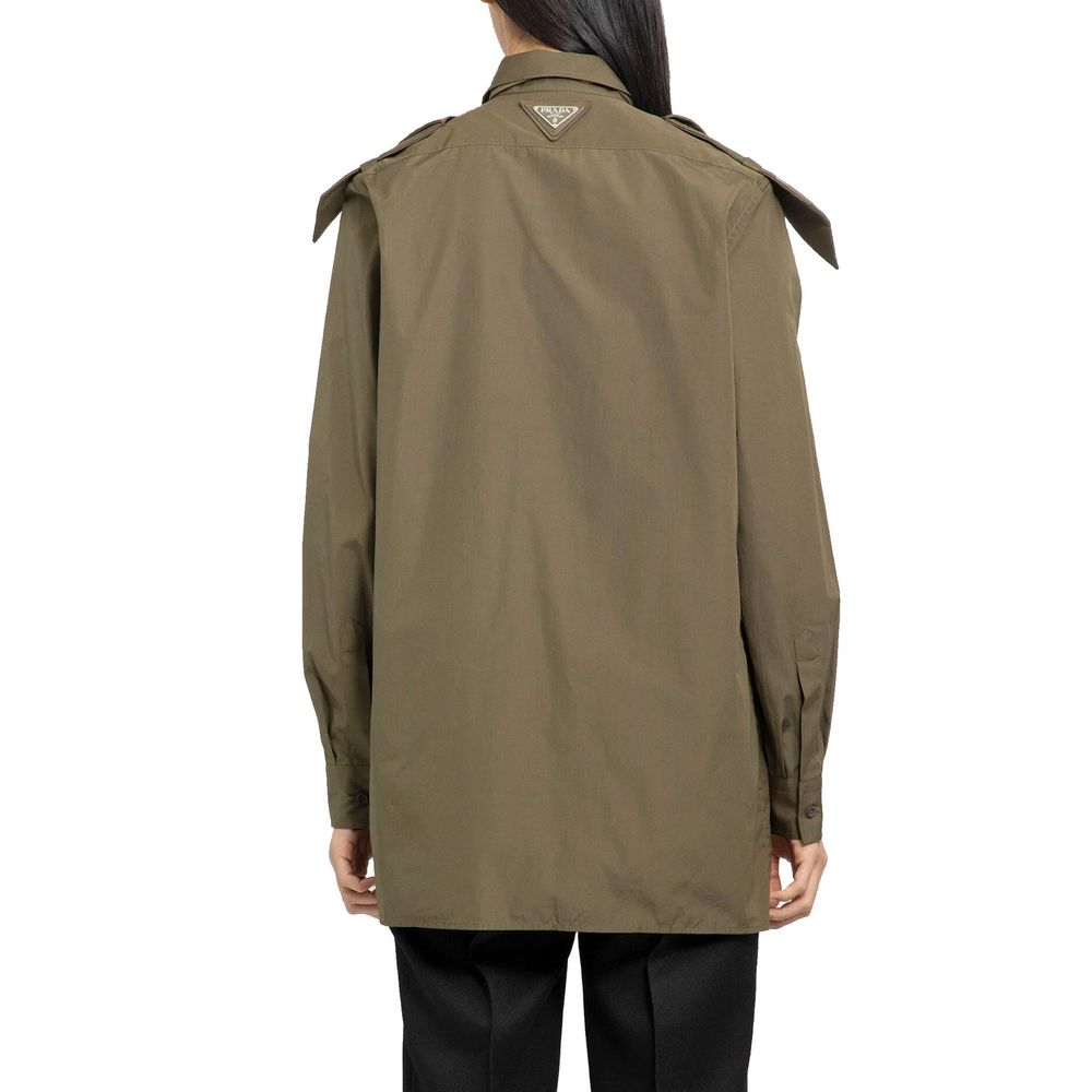 Chemise Bicolore en Coton Prada pour Femmes
