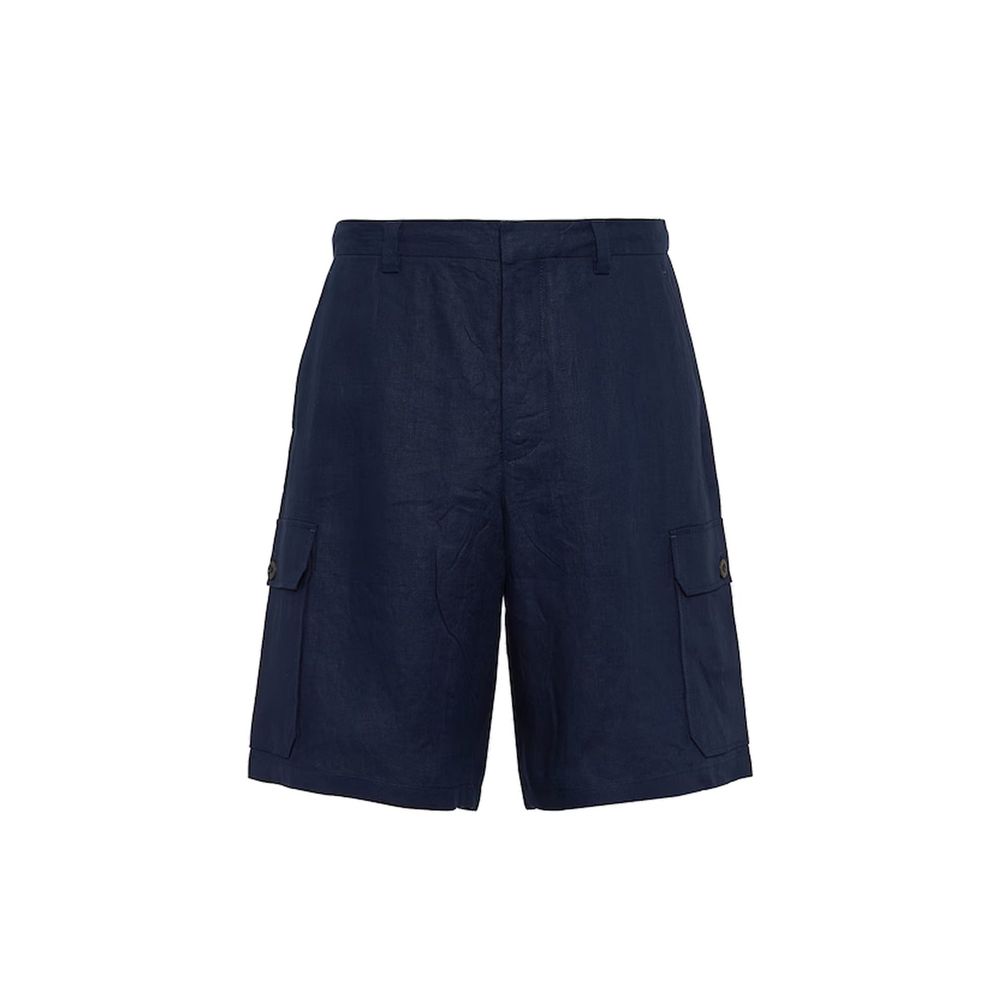 Bermuda Prada en lin bleu