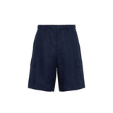 Bermuda Prada en lin bleu