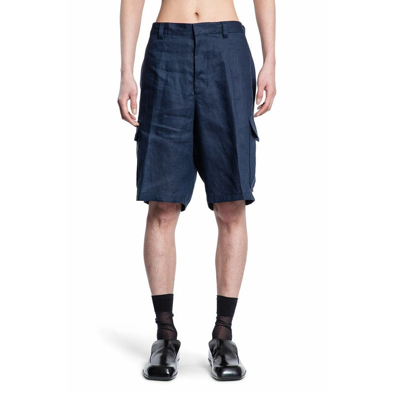 Bermuda Prada en lin bleu