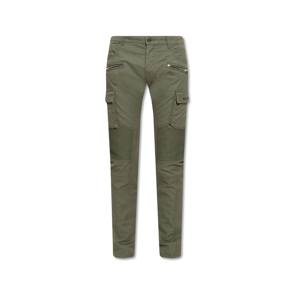 Pantalon cargo bicolore en coton Balmain