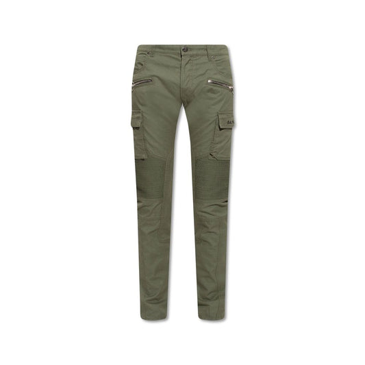 Pantalon cargo bicolore en coton Balmain