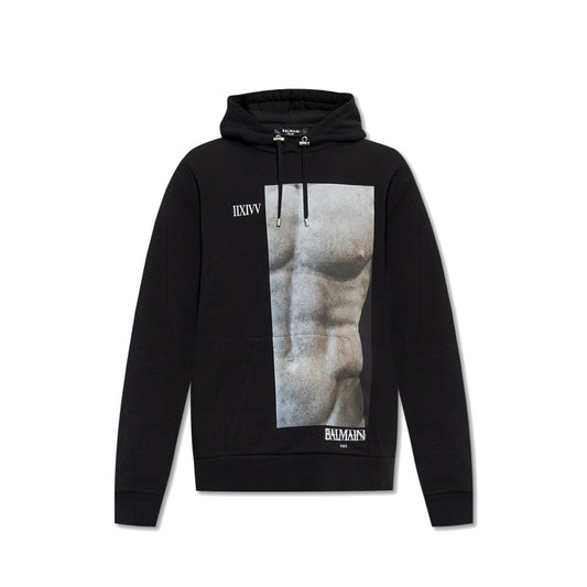 Sweat-shirt Balmain en coton noir