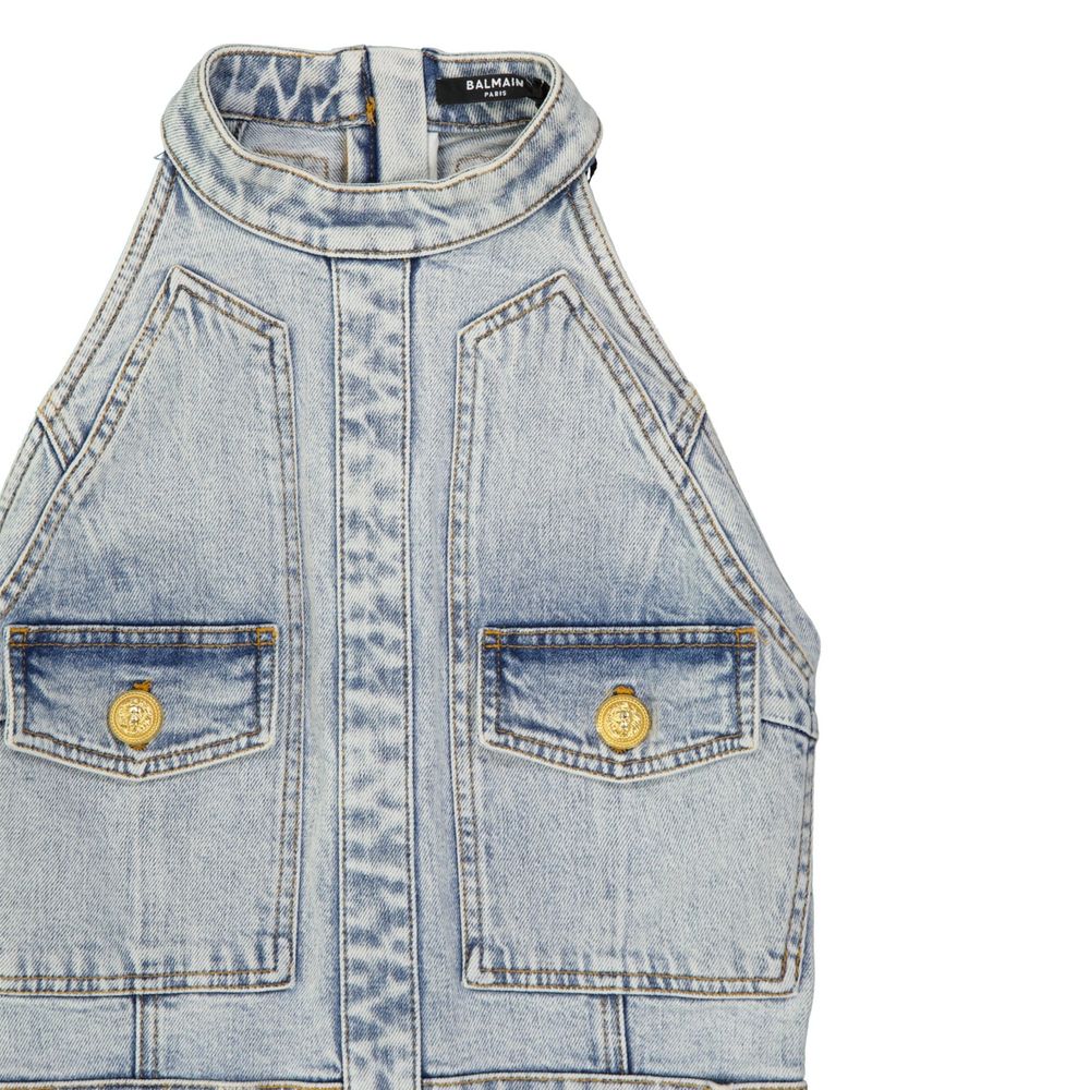 Balmain Blauwe Katoenen Casual Jurk