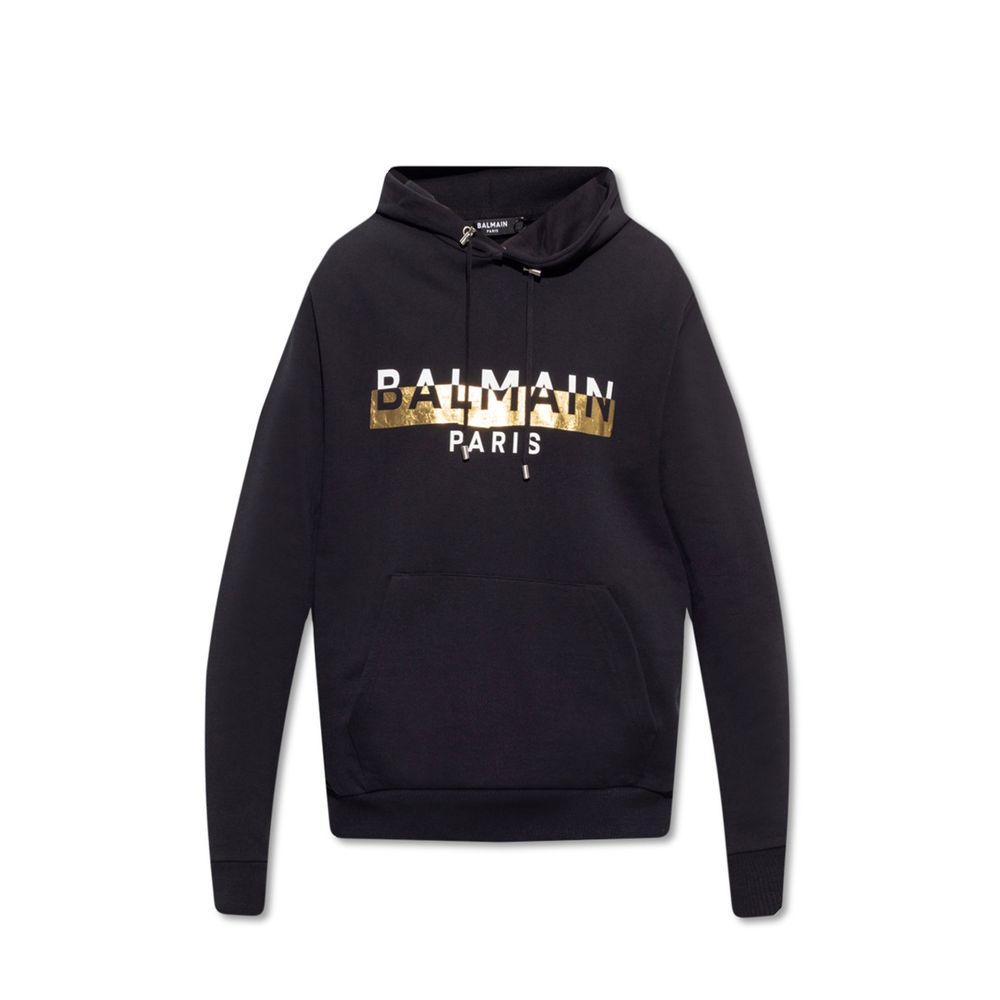 Sweat-shirt Balmain en coton noir