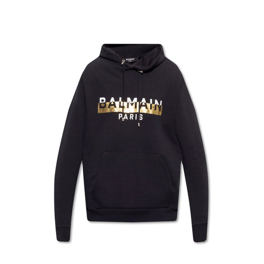 Sweat-shirt Balmain en coton noir