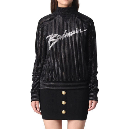 Sweat-shirt Balmain noir en élasthanne