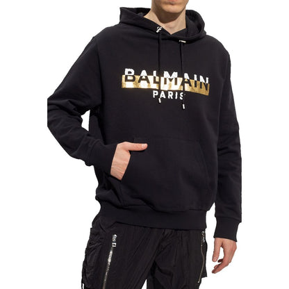 Sweat-shirt Balmain en coton noir