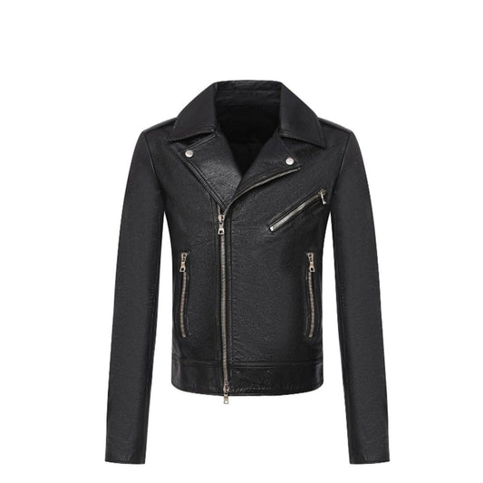Veste de motard en cuir noir Balmain