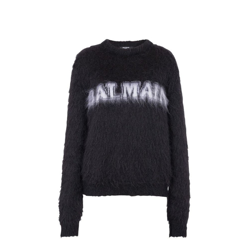 Sweatshirt Mohair Noir Balmain pour Femme