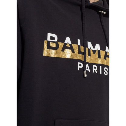 Sweat-shirt Balmain en coton noir