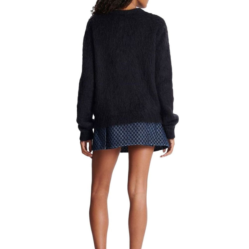 Sweatshirt Mohair Noir Balmain pour Femme
