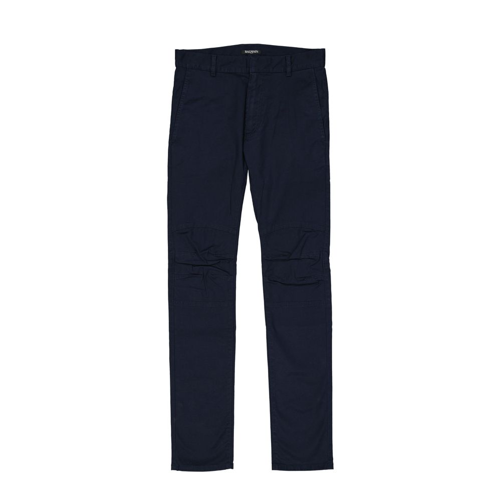 Pantalon décontracté en coton bleu Balmain