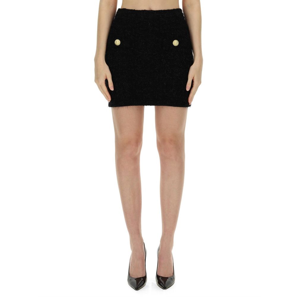 Mini-jupe Balmain en coton noir
