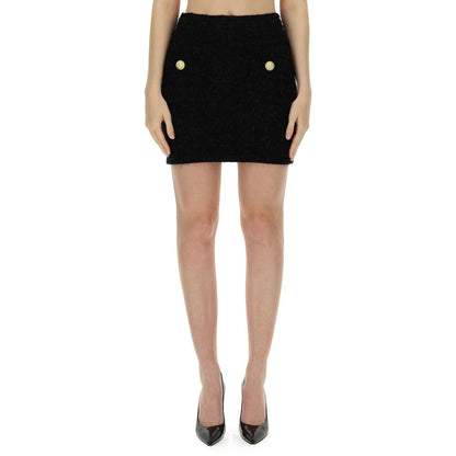 Mini-jupe Balmain en coton noir